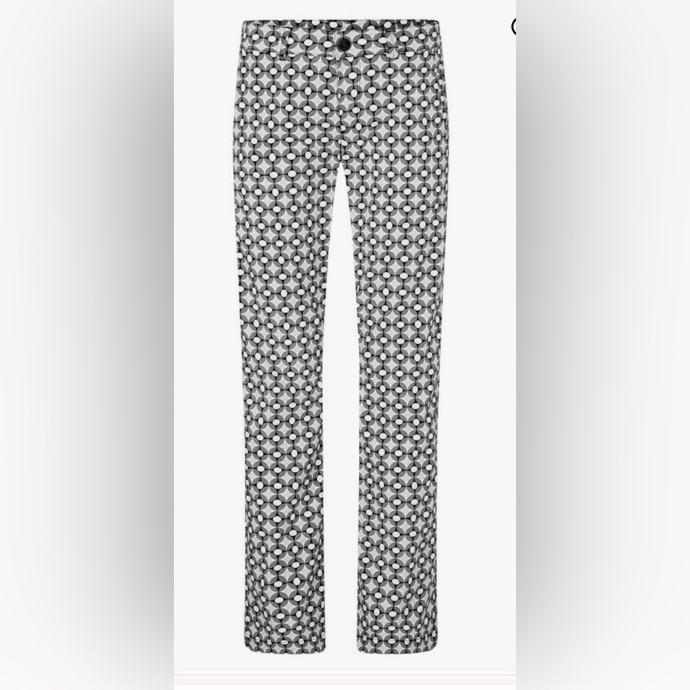 Bogner Yvett Black Print Techno Stretch Pant Size 12 L *NEW